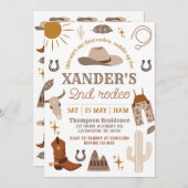 ワイルドウエストカウボーイウェスタン第2パーティー誕生日 招待状 (正面/裏面)