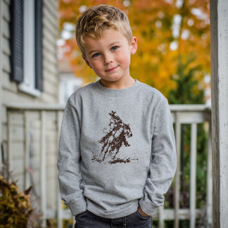 ワイルドウエストカウボーイオン長袖ボーイズTシャツ