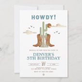 ワイルドウエストカウボーイカントリーウェスタンバースデーパーティー 招待状 (正面)