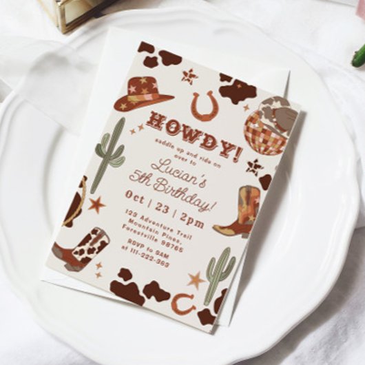 ワイルドウエストカウボーイカントリーウェスタンバースデーパーティー 招待状