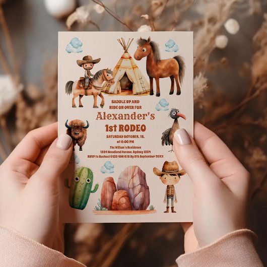 ワイルドウエストカウボーイカントリーウェスタンバースデーパーティー 招待状