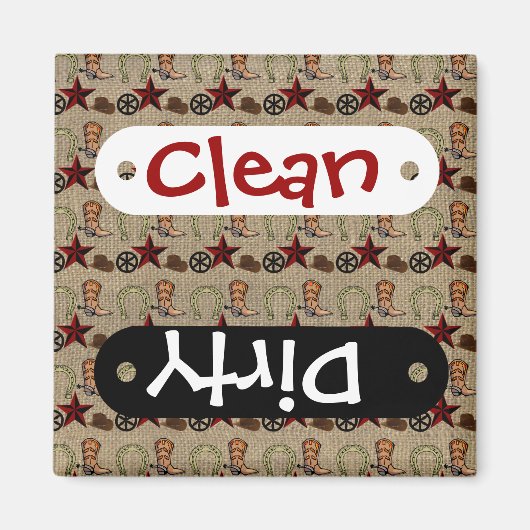 ワイルドウエストカウボーイカントリー西のバーラップパターン マグネット (正面)