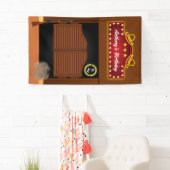 ワイルドウエストカウボーイテーマの誕生日 横断幕 (インサイチュ)