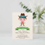 ワイルドウエストカウボーイテーマベビーシャワー インビテーションポストカード (スタンド正面)