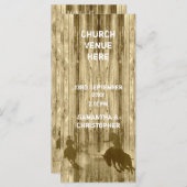 ワイルドウエストカウボーイテーマ教会の結婚式プログラム プログラム (正面/裏面)