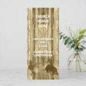 ワイルドウエストカウボーイテーマ教会の結婚式プログラム プログラム (スタンド正面)