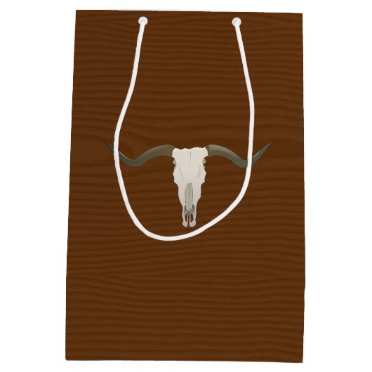 ワイルドウエストカウボーイテーマ誕生日ゲストフリット ミディアムペーパーバッグ (裏面)