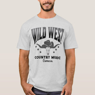 ワイルドウエストカウボーイハットカントリー音楽Tシャツ Tシャツ
