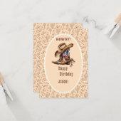 ワイルドウエストカウボーイハッピーバースデー カード (正面/裏面インサイチュ)