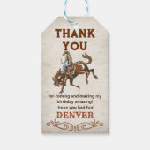 ワイルドウエストカウボーイバースデーパーティーありがとうGi ギフトタグ (正面)