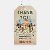 ワイルドウエストカウボーイバースデーパーティーありがとうGi ギフトタグ (正面)