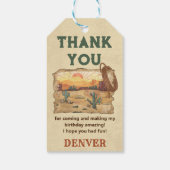 ワイルドウエストカウボーイバースデーパーティーありがとうGi ギフトタグ (裏面)