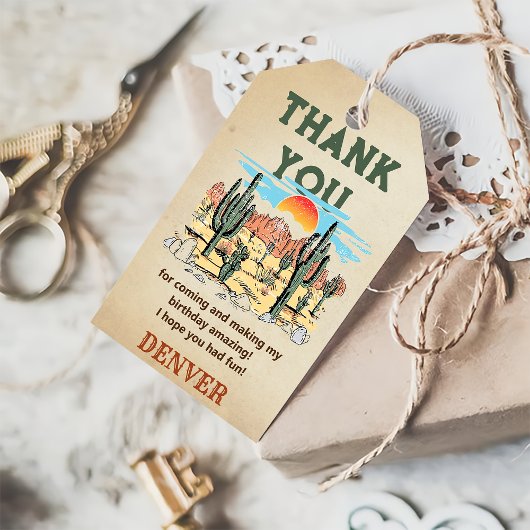 ワイルドウエストカウボーイバースデーパーティーありがとうGi ギフトタグ