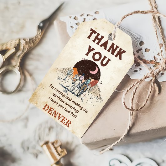 ワイルドウエストカウボーイバースデーパーティーありがとうGi ギフトタグ