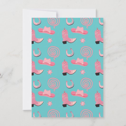 ワイルドウエストカウボーイバースデーパーティーの招待 招待状 (裏面)