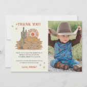 ワイルドウエストカウボーイバースデーパーティーサンキューカード サンキューカード (正面)