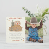 ワイルドウエストカウボーイバースデーパーティーサンキューカード サンキューカード (スタンド正面)