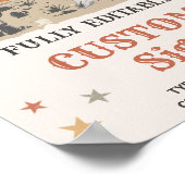 ワイルドウエストカウボーイバースデーパーティーテーブルサイン ポスター (角)