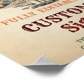 ワイルドウエストカウボーイバースデーパーティーテーブルサイン ポスター (角)