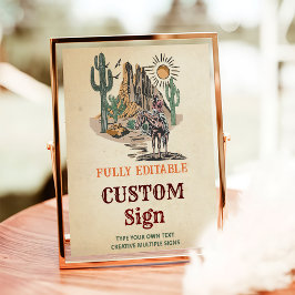 ワイルドウエストカウボーイバースデーパーティーテーブルサイン ポスター