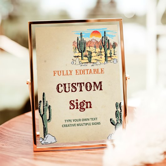 ワイルドウエストカウボーイバースデーパーティーテーブルサイン ポスター