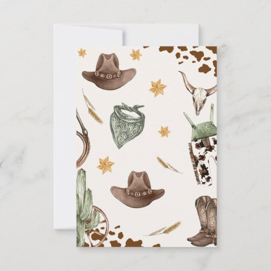 ワイルドウエストカウボーイバースデーパーティー サンキューカード (裏面)
