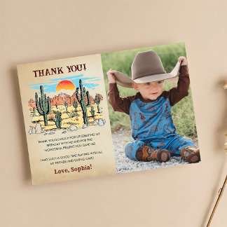 ワイルドウエストカウボーイバースデーパーティー サンキューカード