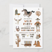 ワイルドウエストカウボーイバースデーパーティー 招待状 (正面)