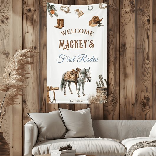 ワイルドウエストカウボーイファースト誕生祝い 横断幕