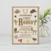 ワイルドウエストカウボーイファーストRodeo 1stバースデーフォト 招待状 (スタンド正面)