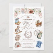 ワイルドウエストカウボーイファーストRodeo 1st誕生日 招待状 (正面)