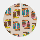 ワイルドウエストカウボーイブーツ:ファッションコンセプトパターン ガラスオーナメント (裏面)