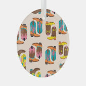 ワイルドウエストカウボーイブーツ:ファッションコンセプトパターン ガラスオーナメント (正面右)