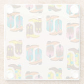 ワイルドウエストカウボーイブーツ:ファッションコンセプトパターン ガラスコースター (裏面)