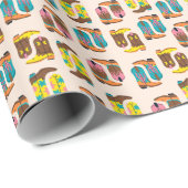 ワイルドウエストカウボーイブーツ:ファッションコンセプトパターン ラッピングペーパー (ロールコーナー)