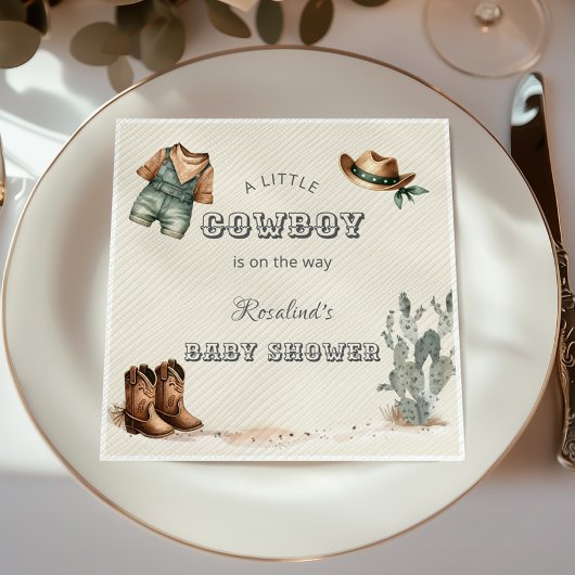 ワイルドウエストカウボーイベビーシャワー スタンダードカクテルナプキン