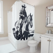 ワイルドウエストカウボーイホースバックライド シャワーカーテン (インサイチュ)