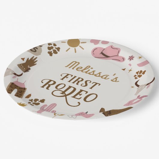 ワイルドウエストカウボーイロデオバースデーパーティー ペーパープレート (アングル)