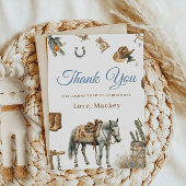 ワイルドウエストカウボーイロデオファースト誕生日 サンキューカード