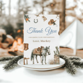 ワイルドウエストカウボーイロデオファースト誕生日 サンキューカード