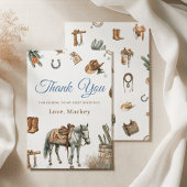 ワイルドウエストカウボーイロデオファースト誕生日 サンキューカード