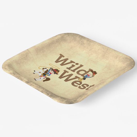 ワイルドウエストカウボーイ女性のカーボーイウェスタンテーマ紙プレート ペーパープレート (傾斜あり)