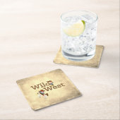 ワイルドウエストカウボーイ女性のカーボーイウェスタンテーマ スクエアペーパーコースター (インサイチュ)