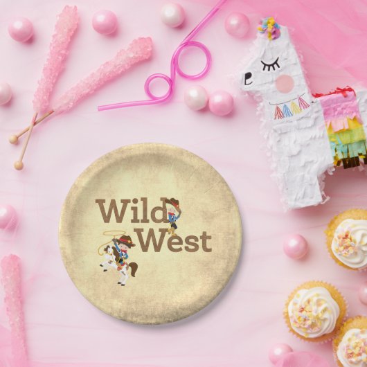 ワイルドウエストカウボーイ女性のカーボーイウェスタンテーマ ペーパープレート (パーティー)
