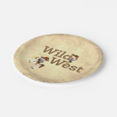 ワイルドウエストカウボーイ女性のカーボーイウェスタンテーマ ペーパープレート (アングル)