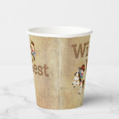 ワイルドウエストカウボーイ女性のカーボーイウェスタンテーマ 紙コップ (右)