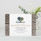 ワイルドウエストカウボーイ女性のカーボーイブーツ結婚ーズ 招待状 (スタンド正面)