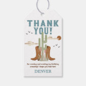 ワイルドウエストカウボーイ誕生日パーティーありがとうございますよろしくお願い ギフトタグ (正面)