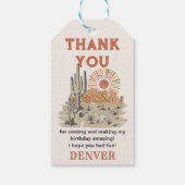 ワイルドウエストカウボーイ誕生日パーティーありがとうございますよろしくお願い ギフトタグ (裏面)