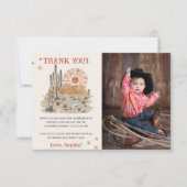 ワイルドウエストカウボーイ誕生日パーティーの写真 サンキューカード (正面)